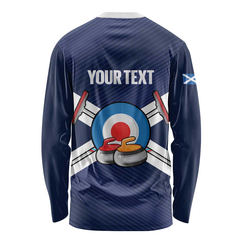 Personalized Scotland Curling Long Sleeve Shirt Go Scottish Flag Style - Wonder Print Shop