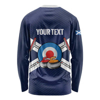 Personalized Scotland Curling Long Sleeve Shirt Go Scottish Flag Style - Wonder Print Shop