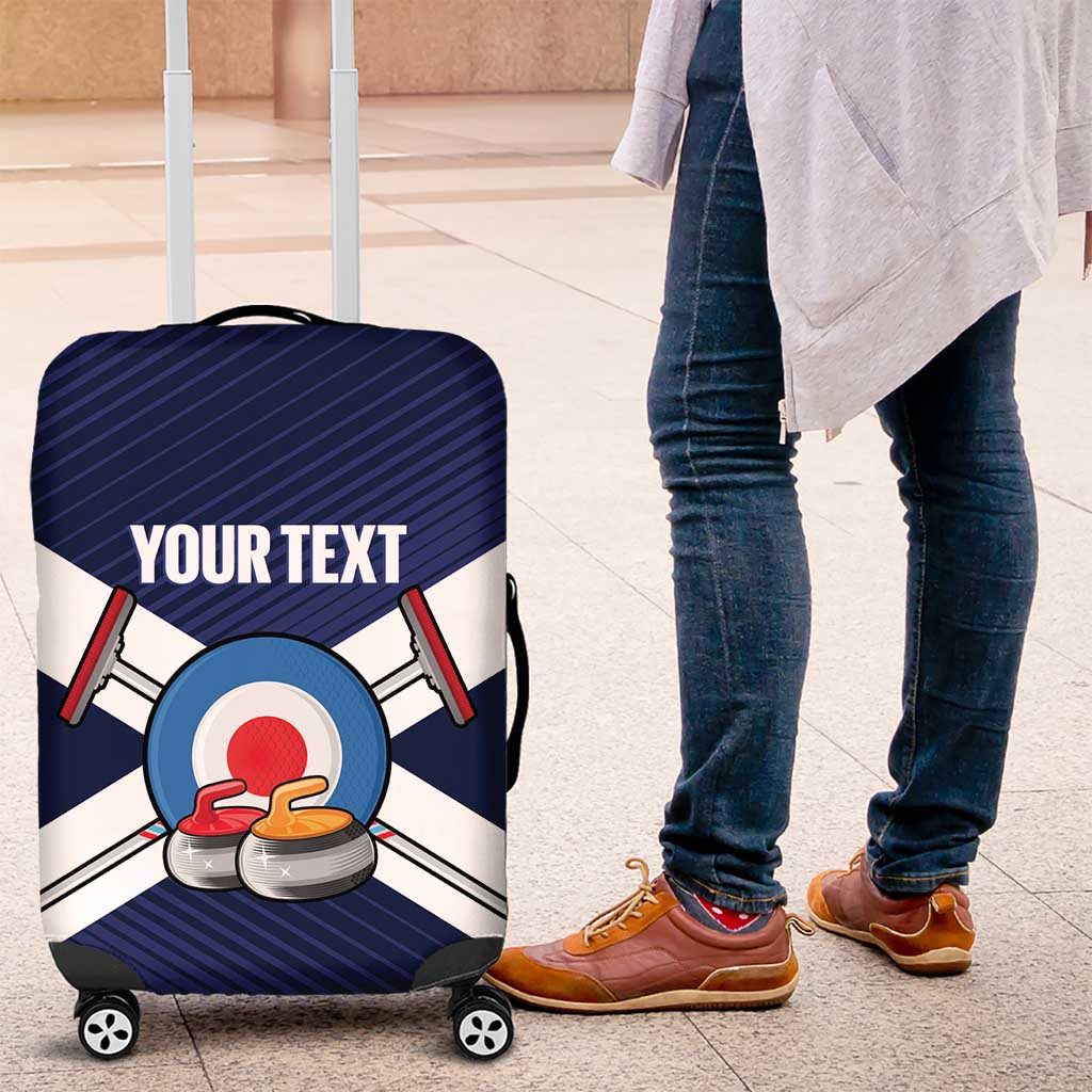 Personalized Scotland Curling Luggage Cover Go Scottish Flag Style - Wonder Print Shop