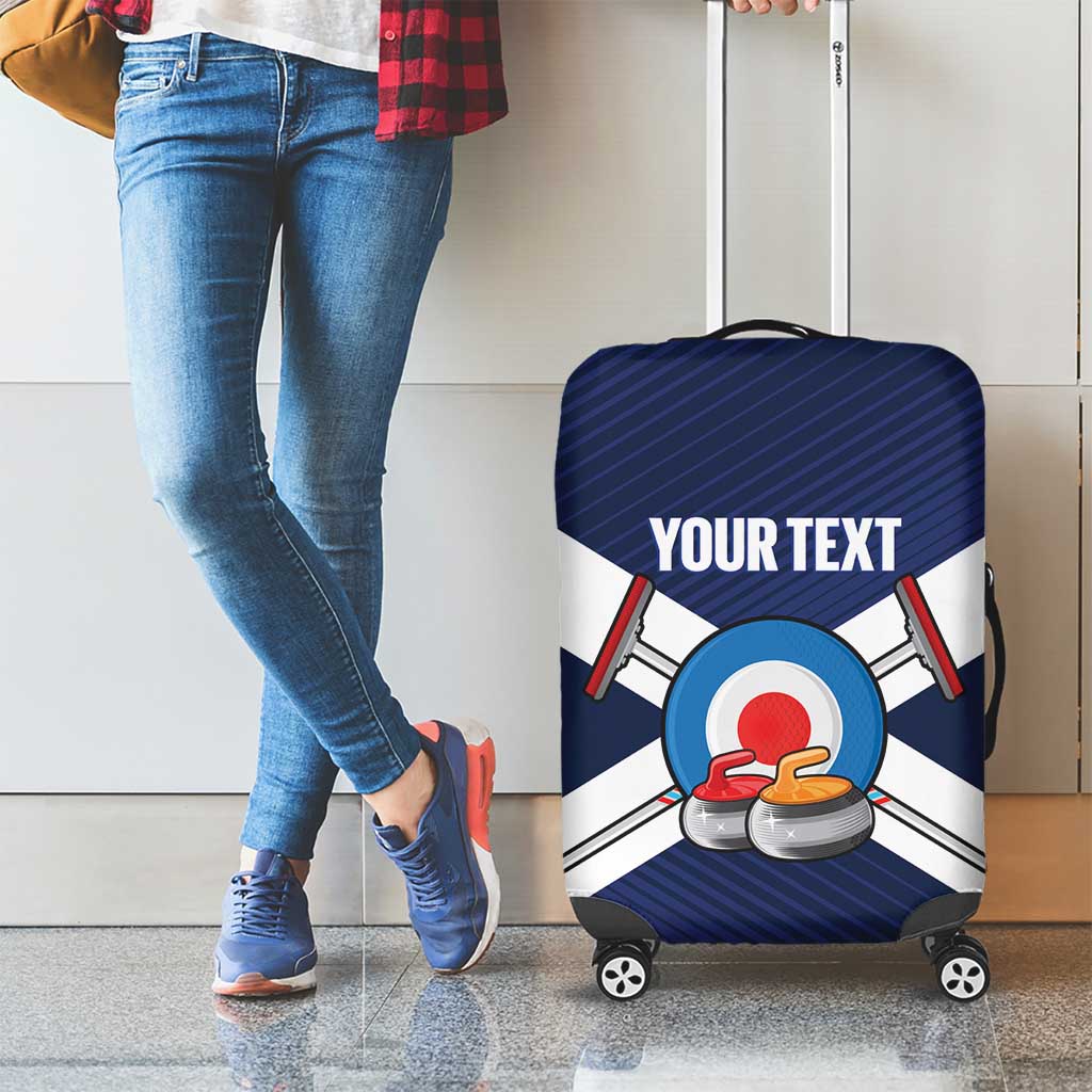Personalized Scotland Curling Luggage Cover Go Scottish Flag Style - Wonder Print Shop
