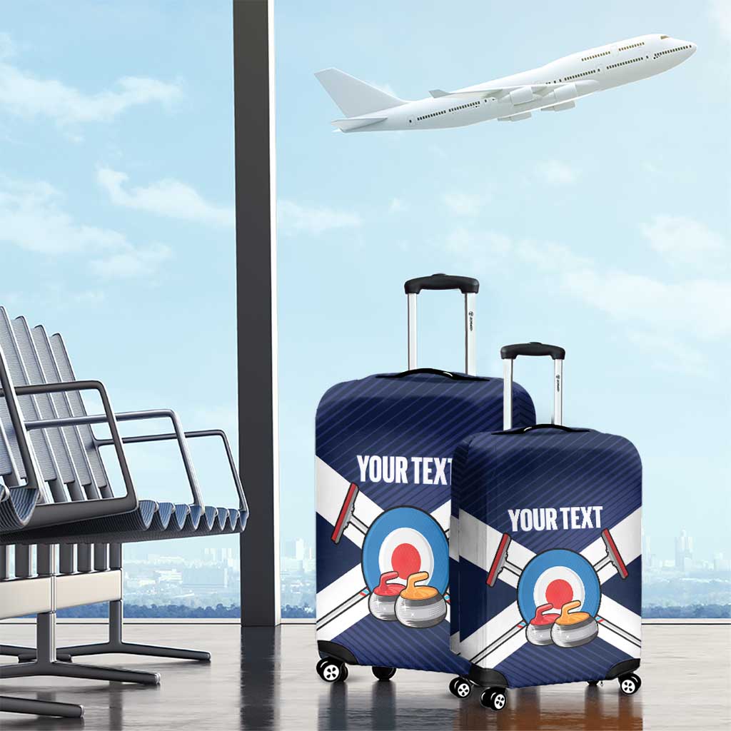 Personalized Scotland Curling Luggage Cover Go Scottish Flag Style - Wonder Print Shop