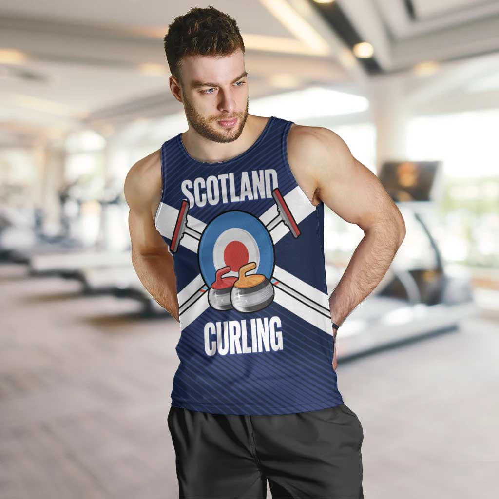 Personalized Scotland Curling Men Tank Top Go Scottish Flag Style - Wonder Print Shop