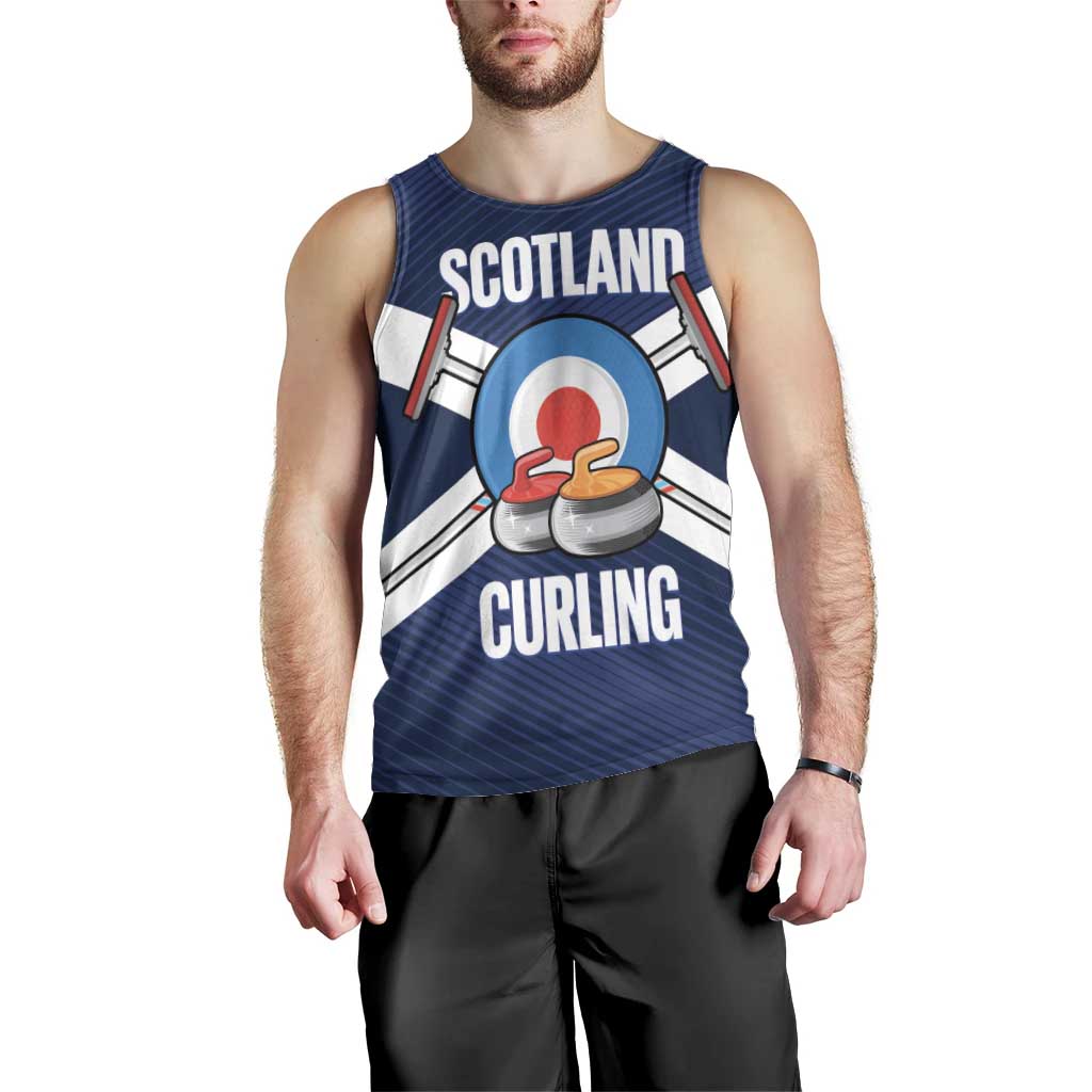 Personalized Scotland Curling Men Tank Top Go Scottish Flag Style - Wonder Print Shop