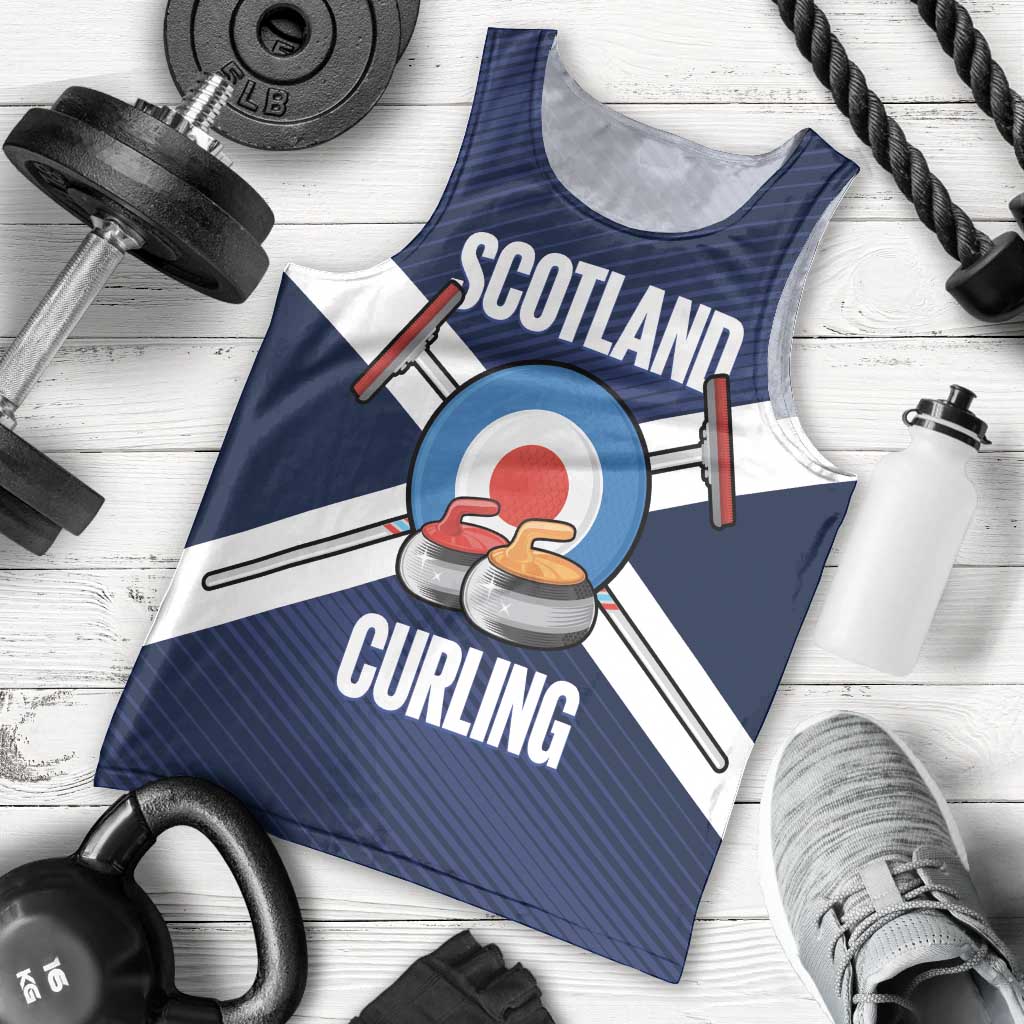 Personalized Scotland Curling Men Tank Top Go Scottish Flag Style - Wonder Print Shop