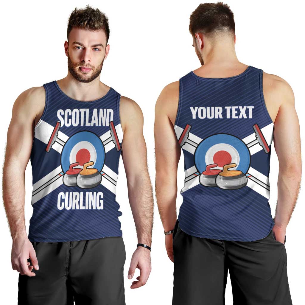 Personalized Scotland Curling Men Tank Top Go Scottish Flag Style - Wonder Print Shop