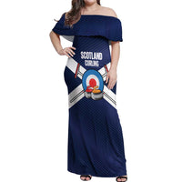 Personalized Scotland Curling Off Shoulder Maxi Dress Go Scottish Flag Style - Wonder Print Shop