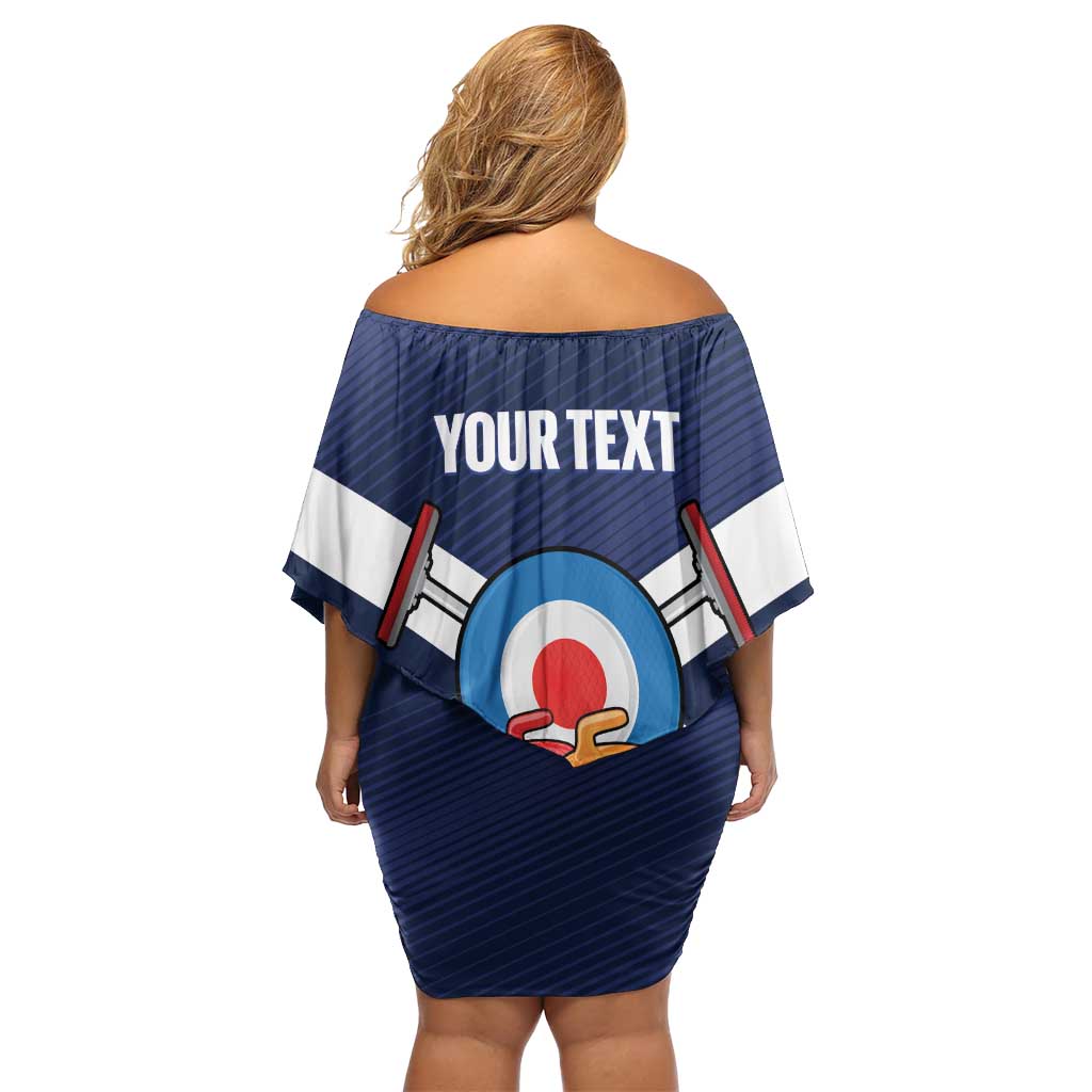 Personalized Scotland Curling Off Shoulder Short Dress Go Scottish Flag Style - Wonder Print Shop