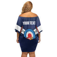 Personalized Scotland Curling Off Shoulder Short Dress Go Scottish Flag Style - Wonder Print Shop