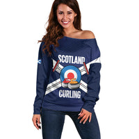 Personalized Scotland Curling Off Shoulder Sweater Go Scottish Flag Style - Wonder Print Shop