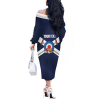Personalized Scotland Curling Off The Shoulder Long Sleeve Dress Go Scottish Flag Style - Wonder Print Shop