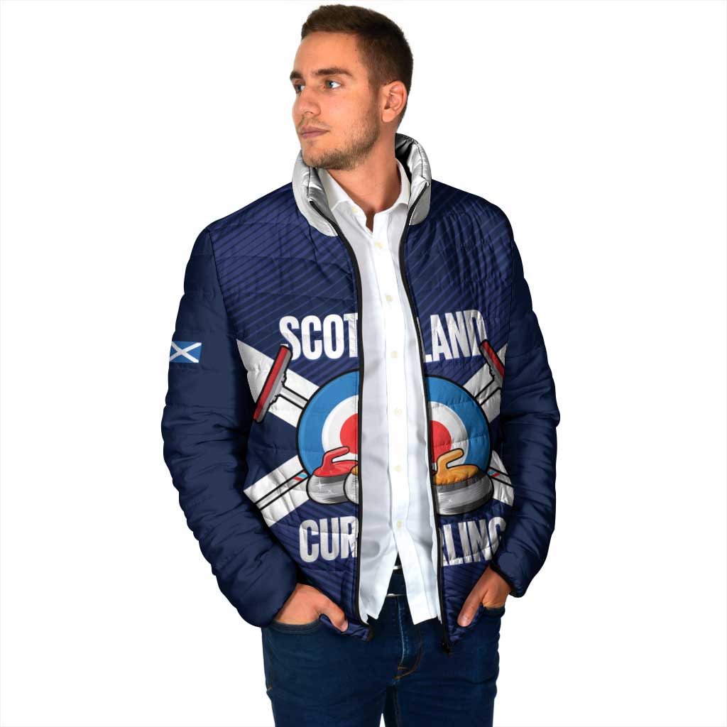 Personalized Scotland Curling Padded Jacket Go Scottish Flag Style - Wonder Print Shop