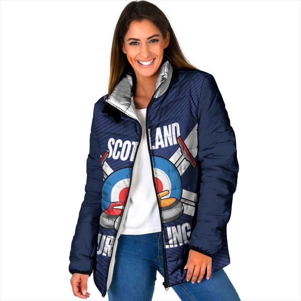 Personalized Scotland Curling Padded Jacket Go Scottish Flag Style - Wonder Print Shop