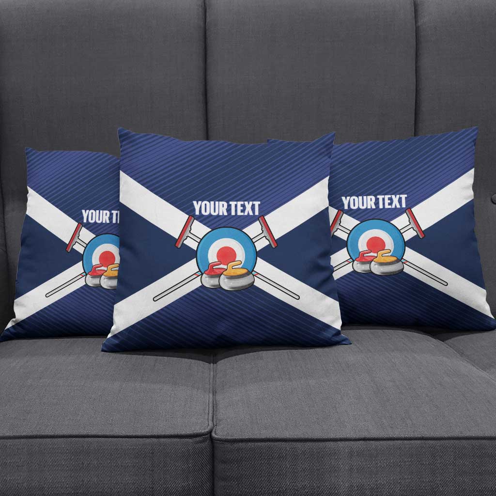 Personalized Scotland Curling Pillow Cover Go Scottish Flag Style - Wonder Print Shop
