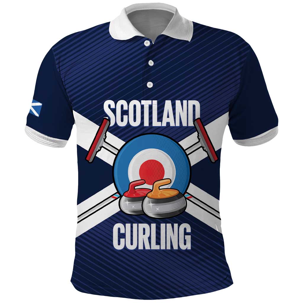 Personalized Scotland Curling Polo Shirt Go Scottish Flag Style - Wonder Print Shop