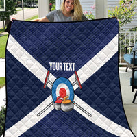 Personalized Scotland Curling Quilt Go Scottish Flag Style - Wonder Print Shop
