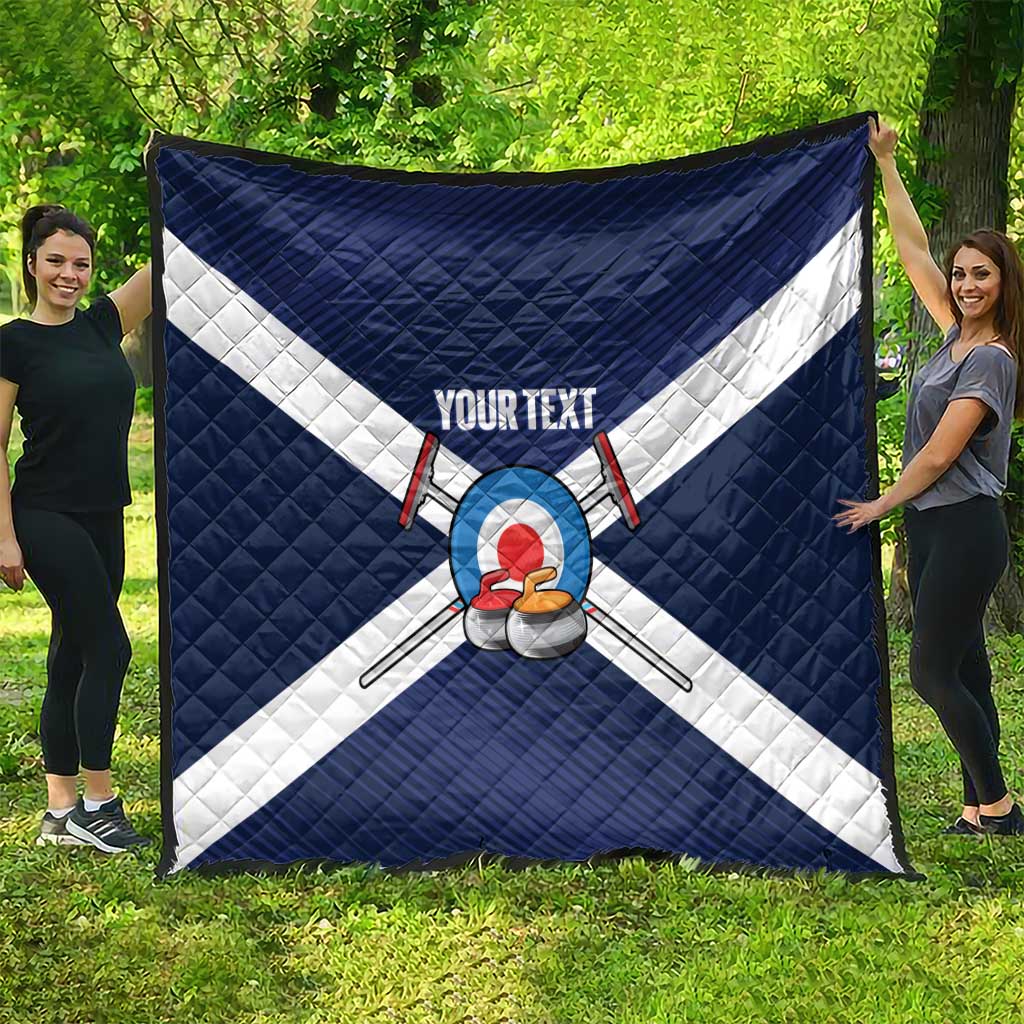 Personalized Scotland Curling Quilt Go Scottish Flag Style - Wonder Print Shop