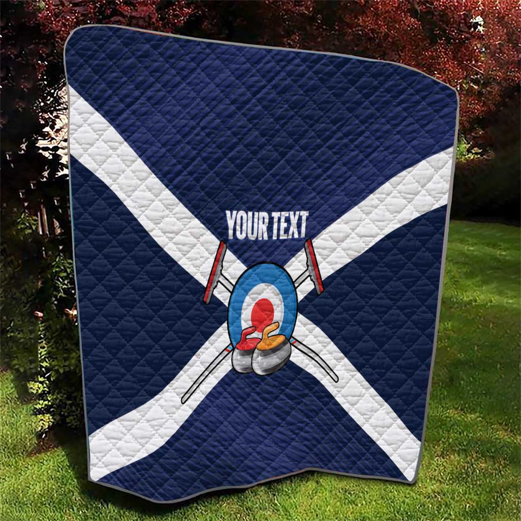 Personalized Scotland Curling Quilt Go Scottish Flag Style - Wonder Print Shop
