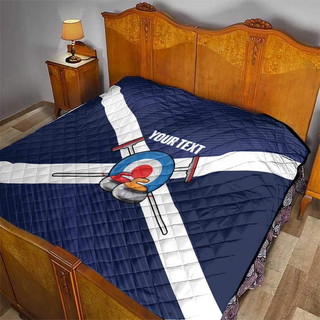 Personalized Scotland Curling Quilt Go Scottish Flag Style - Wonder Print Shop