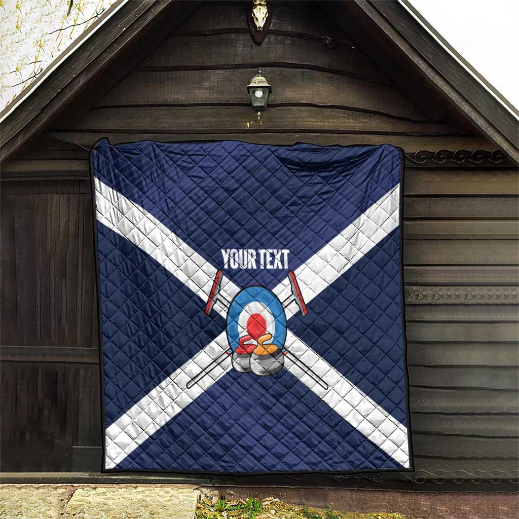Personalized Scotland Curling Quilt Go Scottish Flag Style - Wonder Print Shop