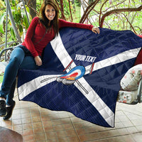 Personalized Scotland Curling Quilt Go Scottish Flag Style - Wonder Print Shop