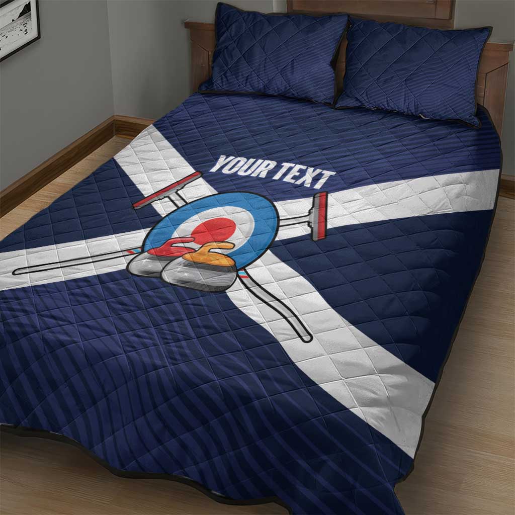 Personalized Scotland Curling Quilt Bed Set Go Scottish Flag Style - Wonder Print Shop