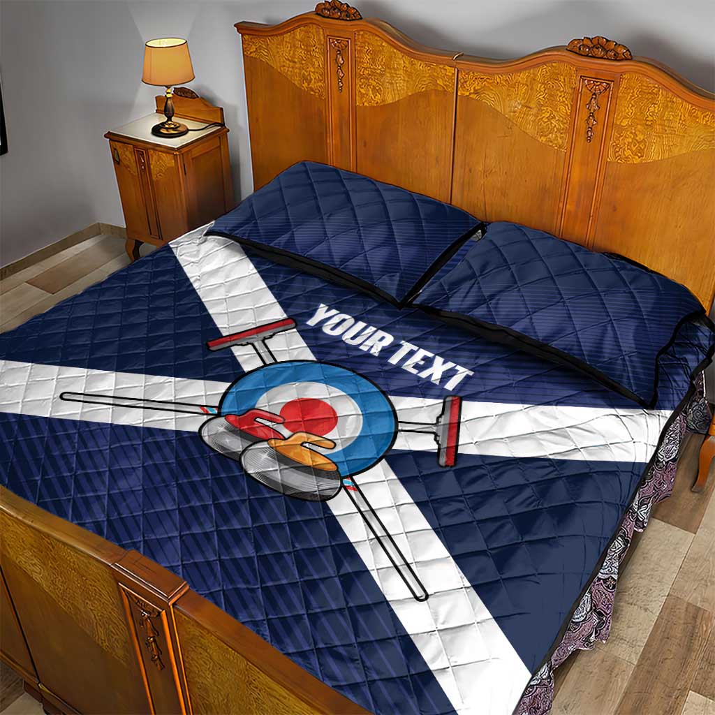 Personalized Scotland Curling Quilt Bed Set Go Scottish Flag Style - Wonder Print Shop