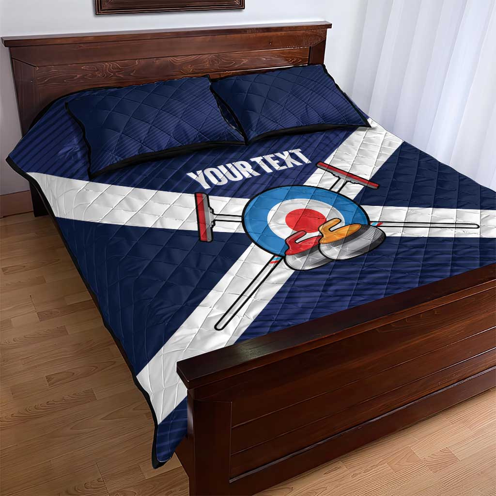Personalized Scotland Curling Quilt Bed Set Go Scottish Flag Style - Wonder Print Shop