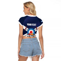 Personalized Scotland Curling Raglan Cropped T Shirt Go Scottish Flag Style - Wonder Print Shop