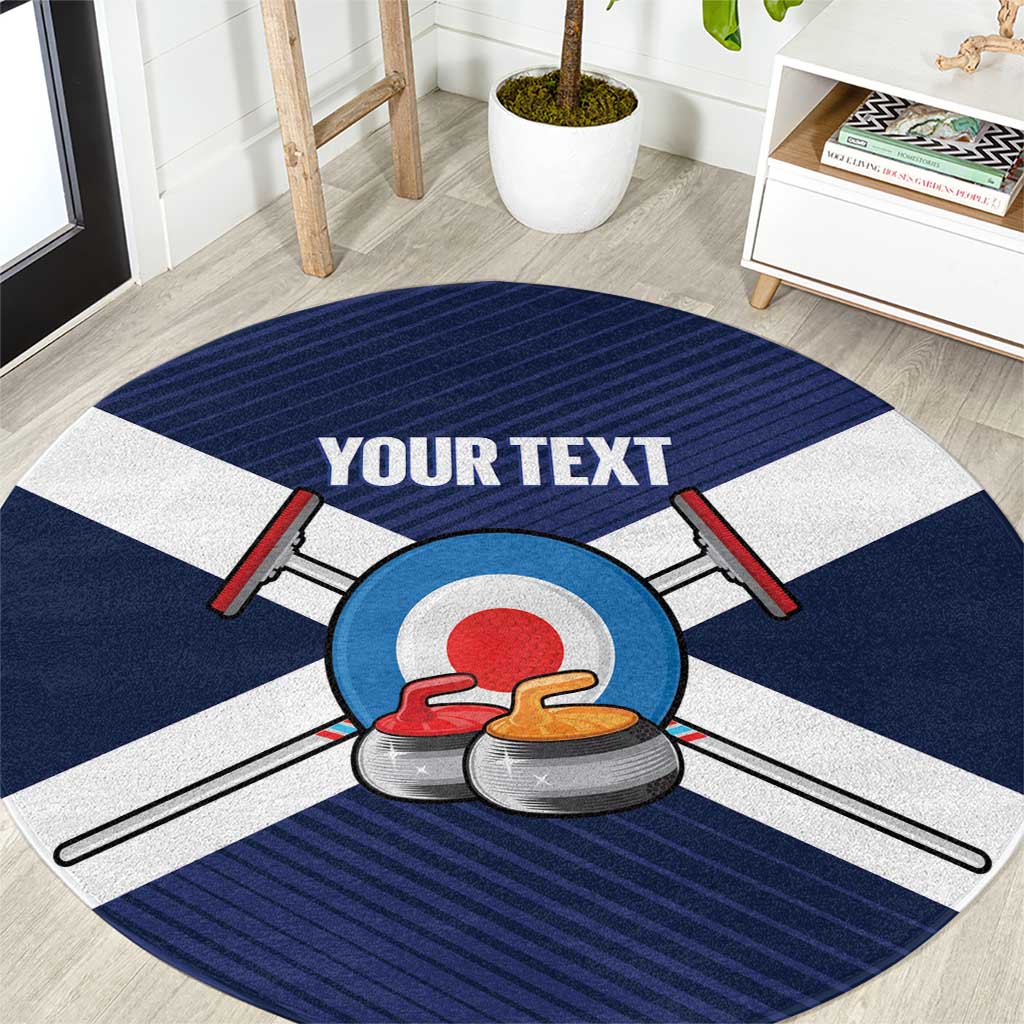 Personalized Scotland Curling Round Carpet Go Scottish Flag Style - Wonder Print Shop