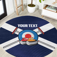Personalized Scotland Curling Round Carpet Go Scottish Flag Style - Wonder Print Shop