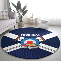 Personalized Scotland Curling Round Carpet Go Scottish Flag Style - Wonder Print Shop