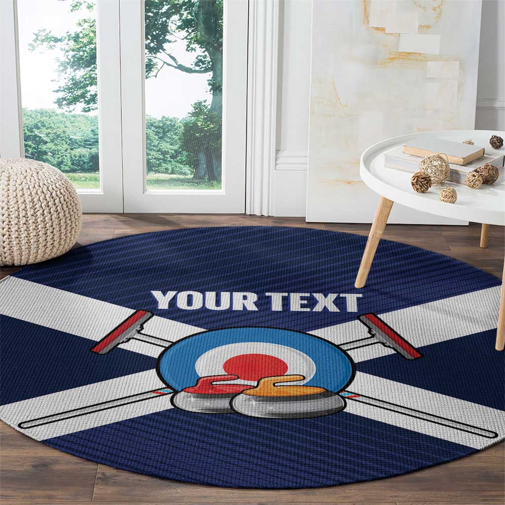 Personalized Scotland Curling Round Carpet Go Scottish Flag Style - Wonder Print Shop