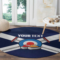Personalized Scotland Curling Round Carpet Go Scottish Flag Style - Wonder Print Shop