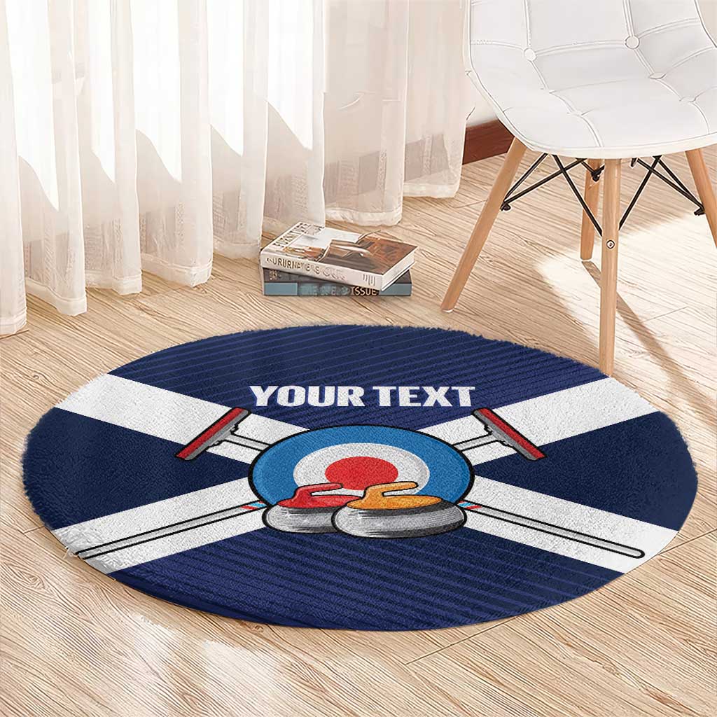 Personalized Scotland Curling Round Carpet Go Scottish Flag Style - Wonder Print Shop