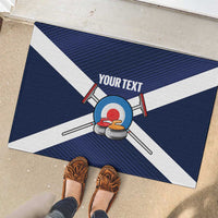 Personalized Scotland Curling Rubber Doormat Go Scottish Flag Style - Wonder Print Shop