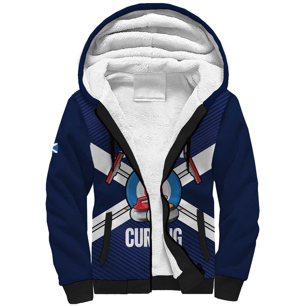 Personalized Scotland Curling Sherpa Hoodie Go Scottish Flag Style - Wonder Print Shop