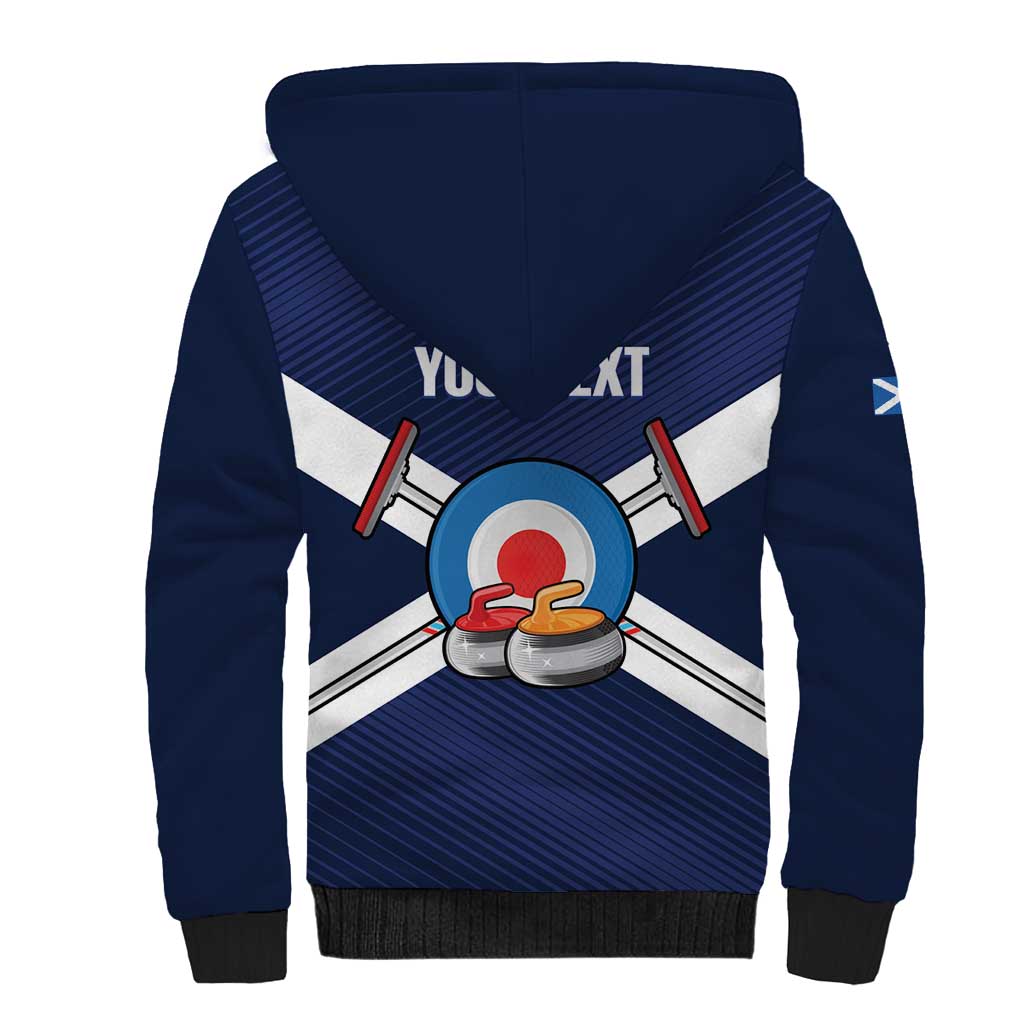 Personalized Scotland Curling Sherpa Hoodie Go Scottish Flag Style - Wonder Print Shop