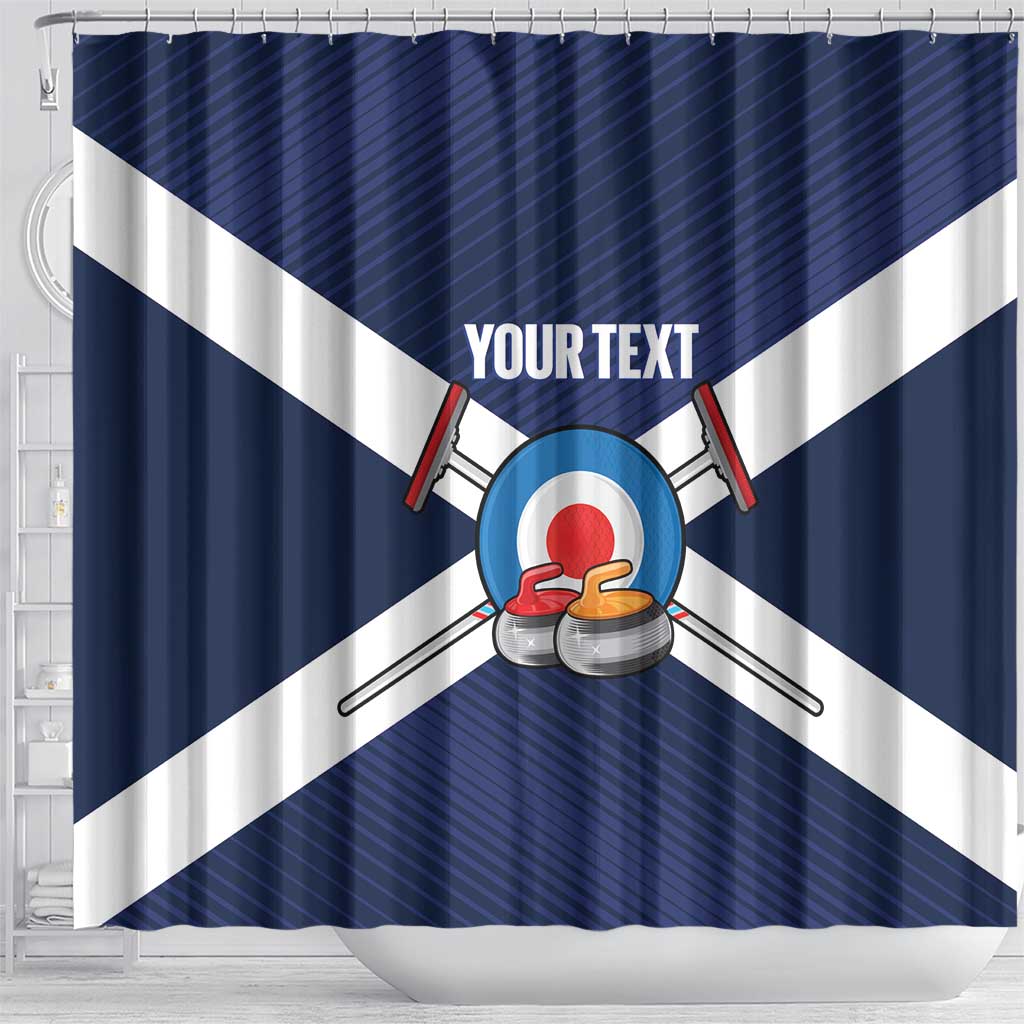 Personalized Scotland Curling Shower Curtain Go Scottish Flag Style - Wonder Print Shop