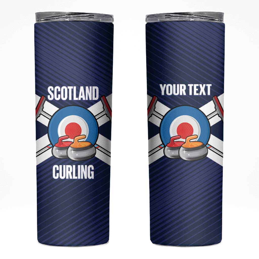 Personalized Scotland Curling Skinny Tumbler Go Scottish Flag Style - Wonder Print Shop
