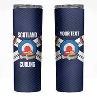 Personalized Scotland Curling Skinny Tumbler Go Scottish Flag Style - Wonder Print Shop