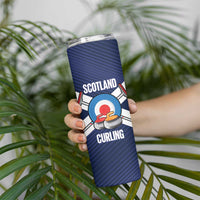 Personalized Scotland Curling Skinny Tumbler Go Scottish Flag Style - Wonder Print Shop