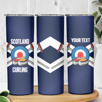 Personalized Scotland Curling Skinny Tumbler Go Scottish Flag Style - Wonder Print Shop