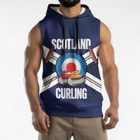 Personalized Scotland Curling Sleeveless Hoodie Go Scottish Flag Style - Wonder Print Shop