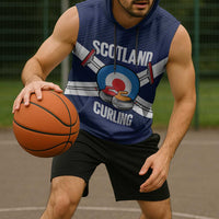 Personalized Scotland Curling Sleeveless Hoodie Go Scottish Flag Style - Wonder Print Shop