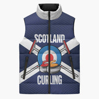Personalized Scotland Curling Sleeveless Puffer Jacket Go Scottish Flag Style - Wonder Print Shop