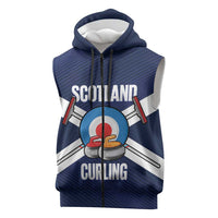 Personalized Scotland Curling Sleeveless Zip Hoodie Go Scottish Flag Style - Wonder Print Shop