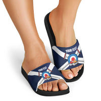 Personalized Scotland Curling Slide Sandals Go Scottish Flag Style - Wonder Print Shop