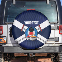 Personalized Scotland Curling Spare Tire Cover Go Scottish Flag Style - Wonder Print Shop
