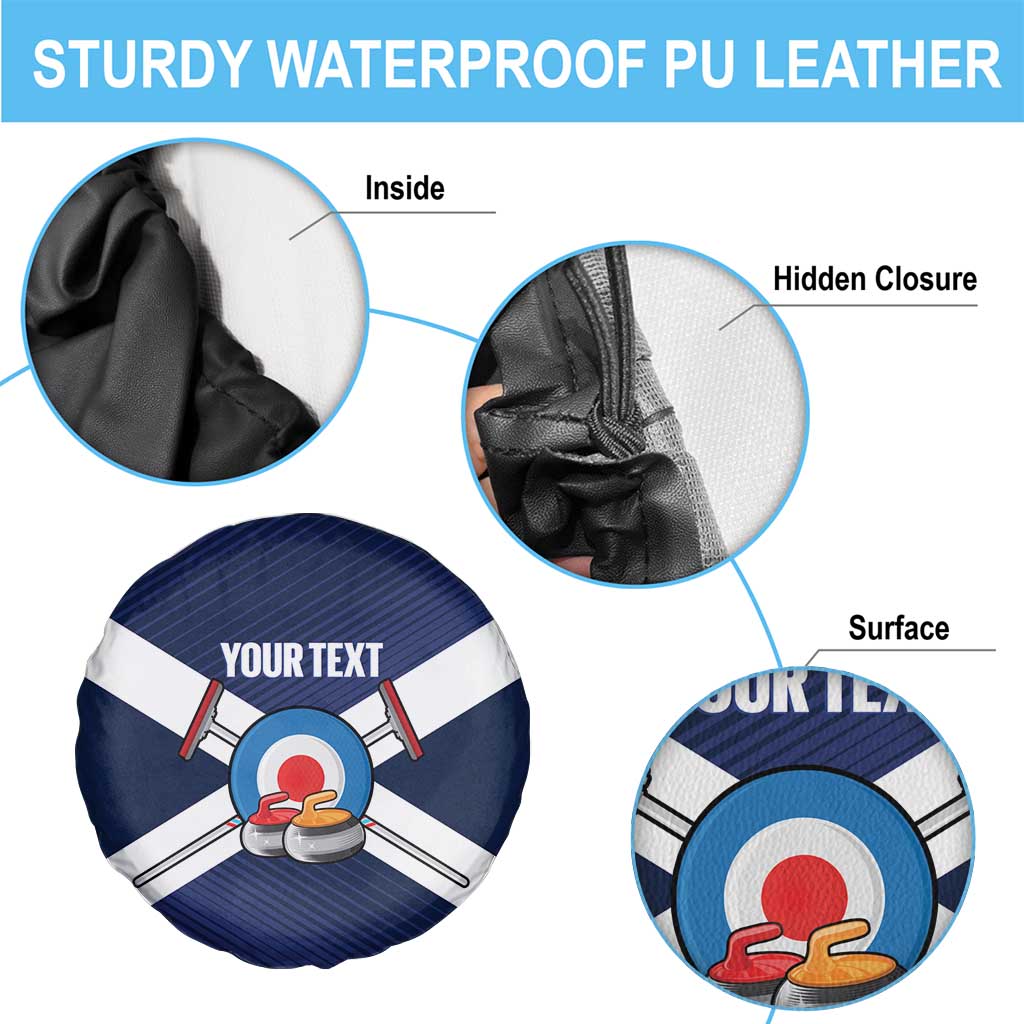 Personalized Scotland Curling Spare Tire Cover Go Scottish Flag Style - Wonder Print Shop