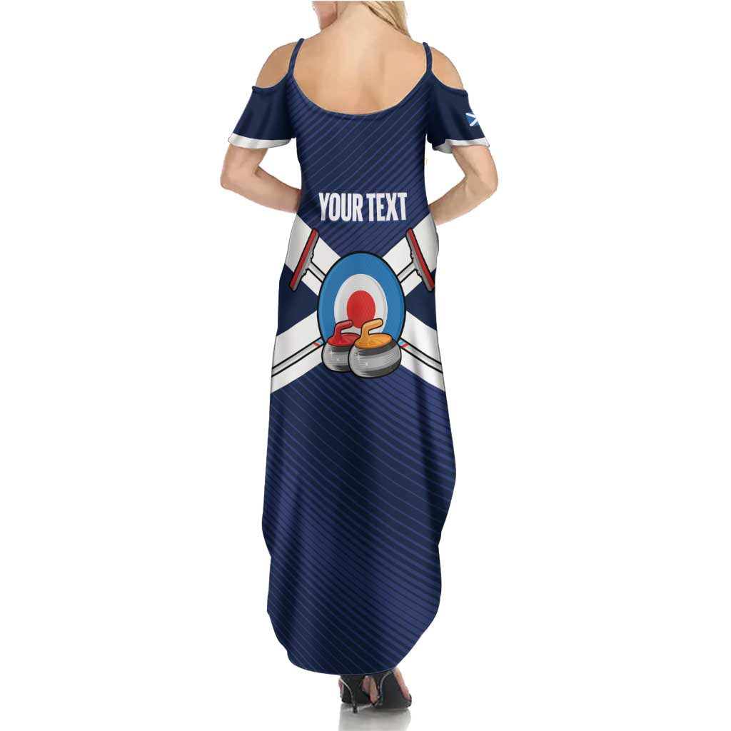 Personalized Scotland Curling Summer Maxi Dress Go Scottish Flag Style - Wonder Print Shop